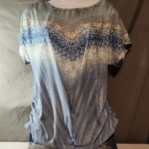 Democracy Blue and White Short Sleeve T-Shirt